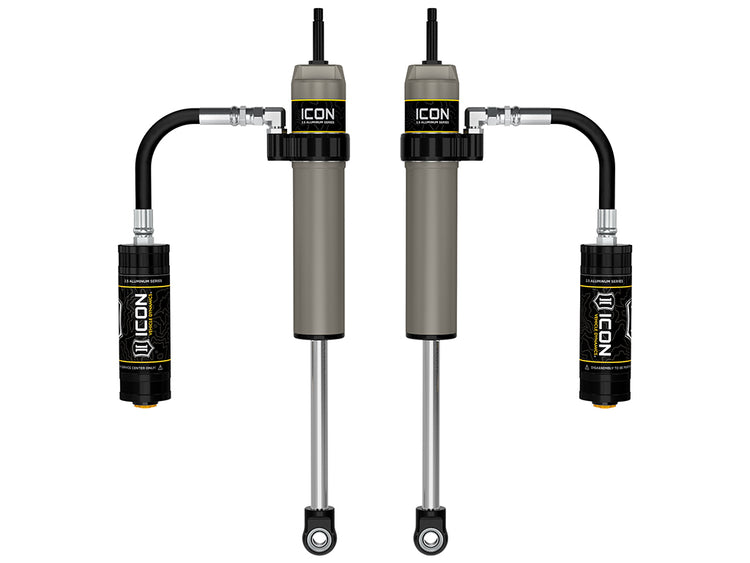 ICON 2005-2023 Toyota Tacoma, 0-1.5” Lift, Rear, V.S. 2.5 Aluminum Series Shock Absorbers, Remote Reservoir, Pair