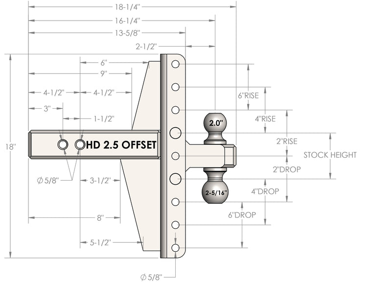 BulletProof 2.5" Heavy Duty 4" & 6" Offset Hitch
