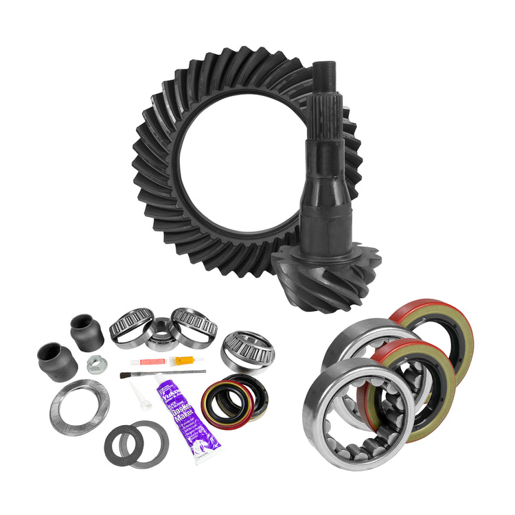 9.75" Ford 3.55 Rear Ring & Pinion, Install Kit, 2.53" OD Axle Bearings & Seal