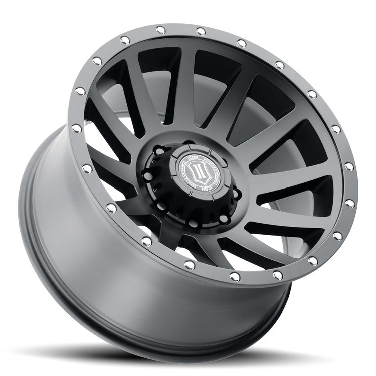 ICON Alloys Compression, Satin Black, 20 x 10 / 8 x 180, -19mm Offset, 4.75" Backspace