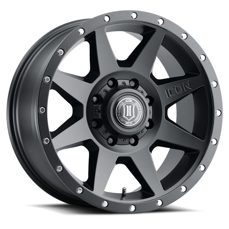 ICON Alloys Rebound, Satin Black, 20 x 9 / 8 x 170, 6mm Offset, 5.25" Backspace