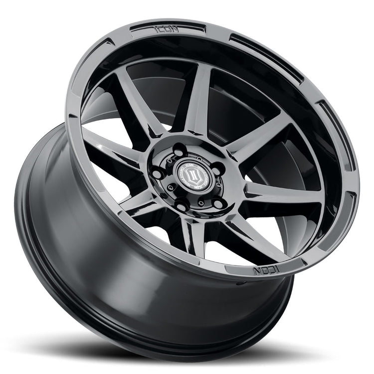ICON Alloys Bandit, Gloss Black, 20 x 10 / 5 x 150, -24mm Offset, 4.5" BS