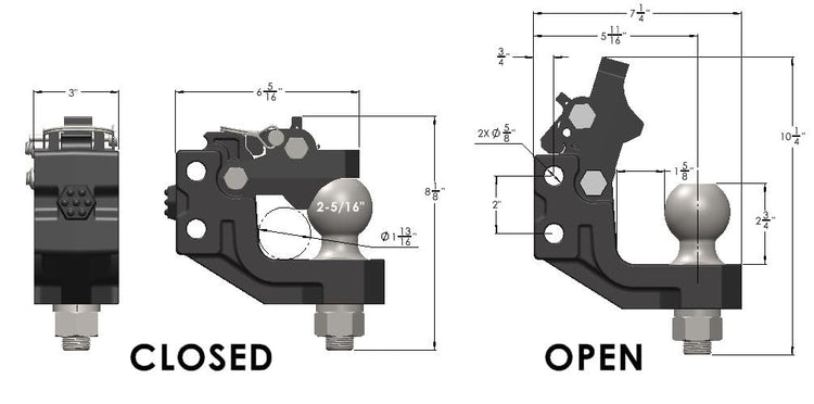 Bulletproof Channel Pintle Attachment (Black)