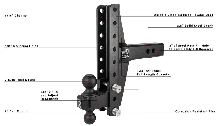 Bulletproof 2.5" Heavy Duty 4" & 6" Offset Hitch