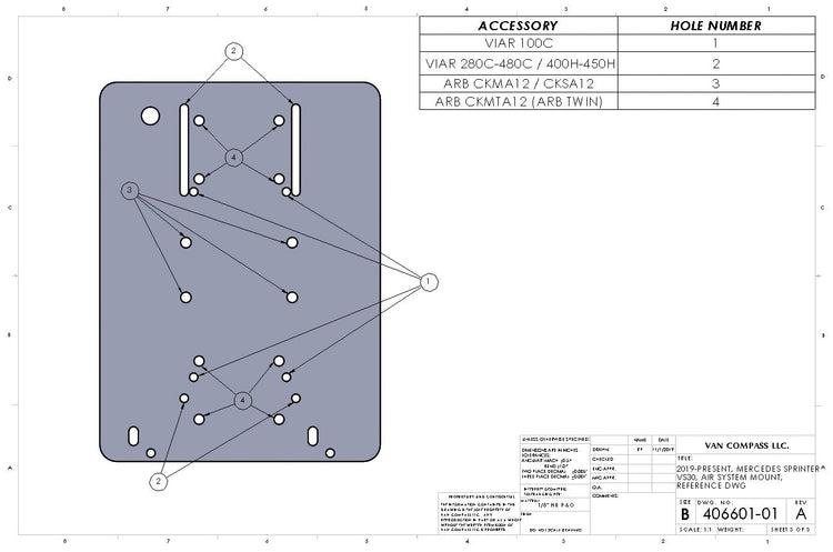Van Compass Air System Mount, Sprinter