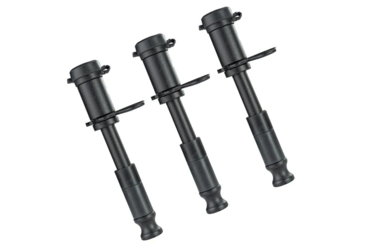 BulletProof Hitches - 5/8" Trailer Hitch Locking Pins - Universal Fit, Stainless Steel, Weather Resistant Rubber Cap - Black, 3 Pack