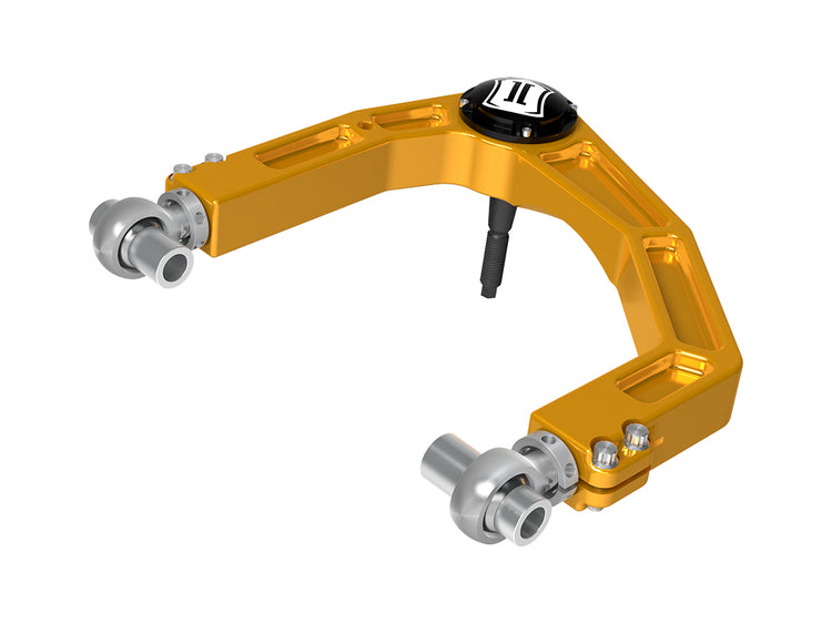ICON 2024-2026 Toyota Tacoma/2024-2026 Toyota Land Cruiser 250 Series/2024-2026 Lexus GX550/2025-2026 Toyota 4Runner, Front, Billet Upper Control Arms w/ Delta Joint Pro, Gold Anodizing