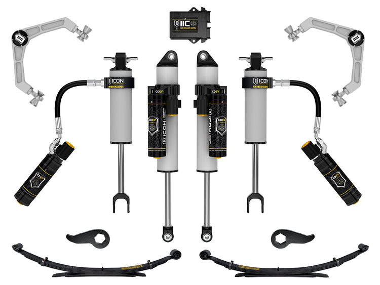 ICON 2020-2026 Chevrolet Silverado/GMC Sierra 2500/3500 HD, 2-3.5" Lift, Stage 3 3.0 Suspension System, Billet, w/ Leaf Packs