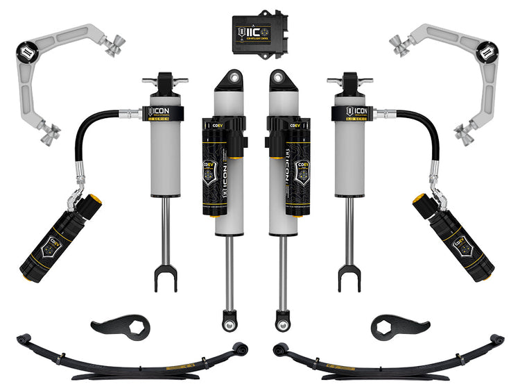 ICON 2020-2026 Chevrolet Silverado/GMC Sierra 2500/3500 HD, 2-3.5" Lift, Stage 3 3.0 Suspension System, Billet, w/ Leaf Packs