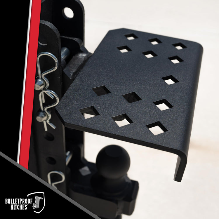 BulletProof Hitches - Hitch Step Attachment Rated to 1,000 lbs - SUV, RV, & Truck Hitch Step - Steel, Black Powder Coat, Corrosion-Resistant - for Retrieving Items from Bed, Rack, Toolbox