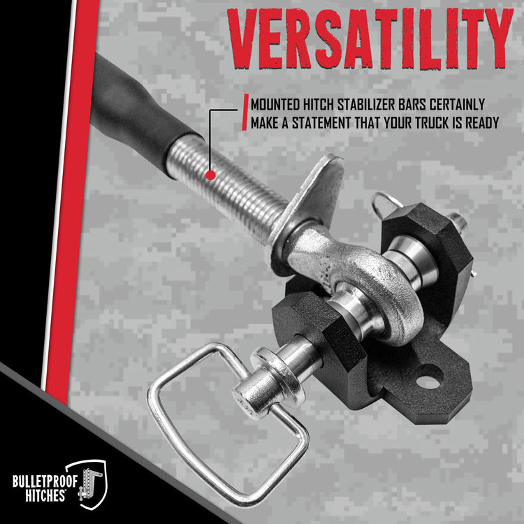BulletProof Hitches - Frame-Mounted Hitch Stabilizer Draw Bars - Adjustable Trailer Stabilizer Bars - Solid Steel, Black Powder Coat, Hardware Included