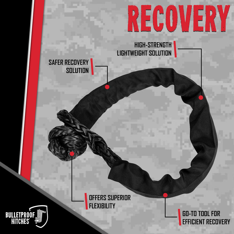 BulletProof Hitches - 3/4" x 36" Soft Shackle Recovery - 100,000 lbs Breaking Strength - Tow Shackle for Recovery of UTVs, ATVs, SUVs, Trucks, Offroad, 4x4s, and More