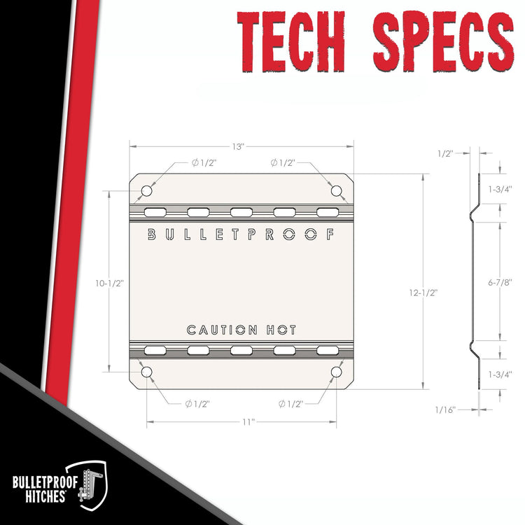 BulletProof Hitches - Exhaust Heat Shield - Stainless Steel Mud Flap Heat Shield - Protects Mud Flap from Corrosion, Heat Damage, and Road Debris