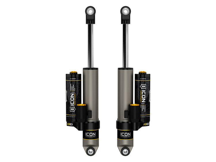 ICON 2019-2026 Chevrolet Silverado 1500/GMC Sierra 1500, 0-2" Lift, Rear, V.S. 2.5 Aluminum Series Shock Absorbers, Piggyback Reservoir w/ CDEV, Pair