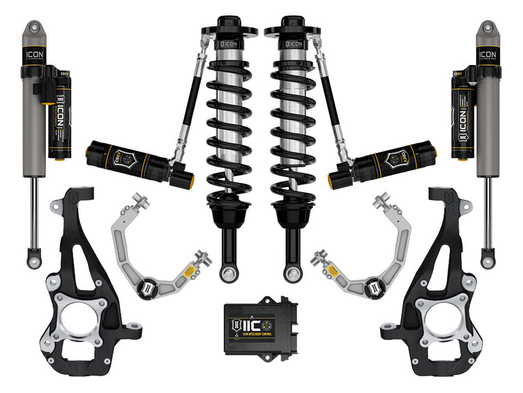 ICON 2021-2025 Ford F-150 4WD, 3.5-4.5" Lift, Stage 5 Suspension System, Billet