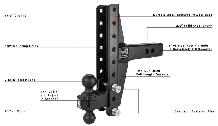 BulletProof 2.5" Heavy Duty 4" & 6" Offset Hitch