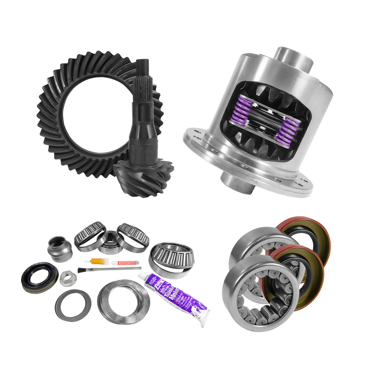 9.75" Ford 3.73 Rear Ring & Pinion, Install Kit, 34spl Posi, Axle Bearings