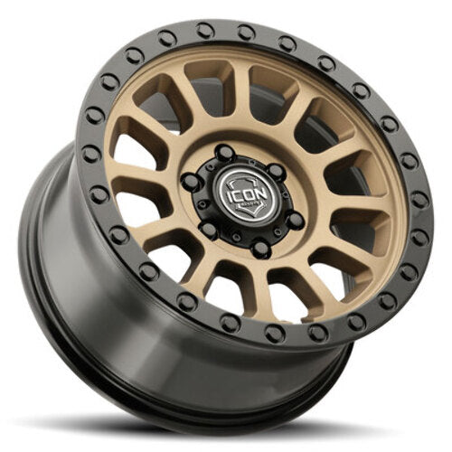 ICON Alloys Hulse, Satin Bronze w/ Gloss Black Lip & Bolts, 17 x 8.5 / 6 x 5.5, 25mm Offset, 5.75" Backspace