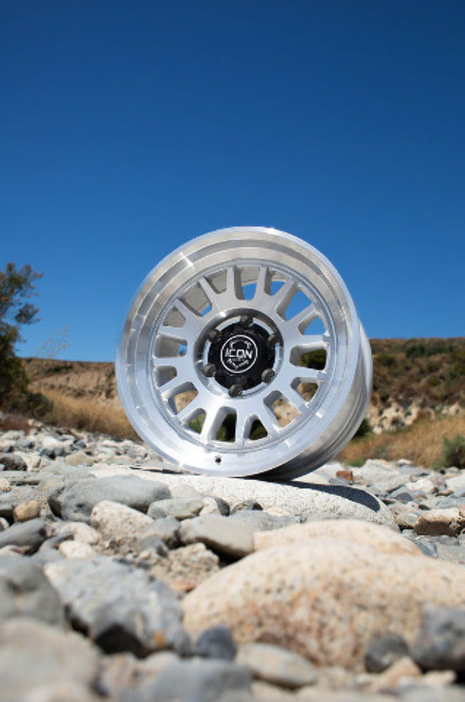 ICON Alloys Anza, Silver Machined, 17 x 8.5 / 6 x 5.5, 25mm Offset, 5.75" BS
