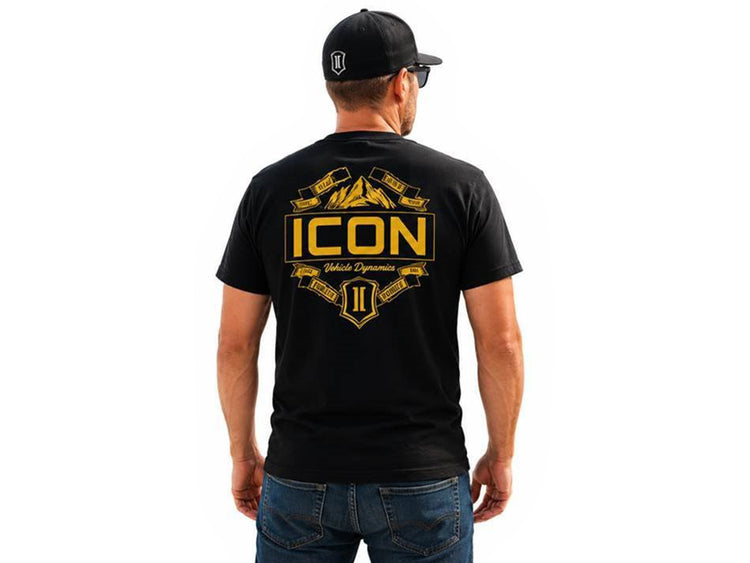 ICON Mountain View Logo T-Shirt, Black, Small