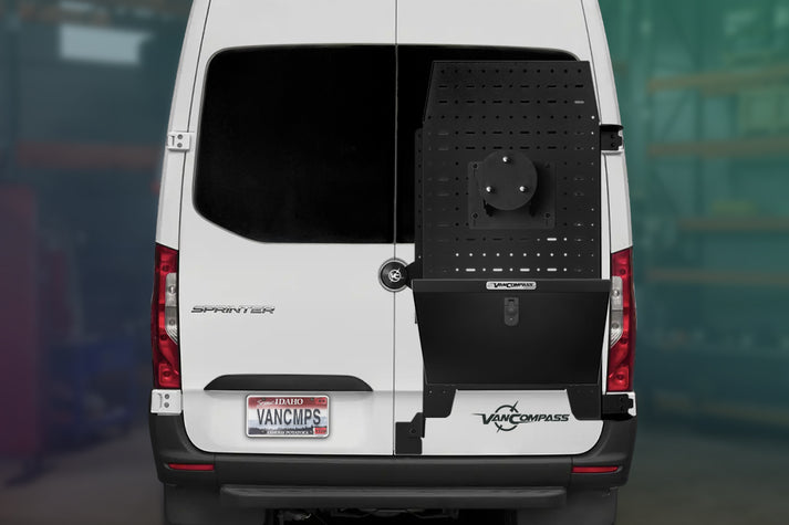 OUTBACK WITH GRID, SPARE TIRE MOUNT AND LITTLE BOX, PASS SIDE for SPRINTER by VAN COMPASS