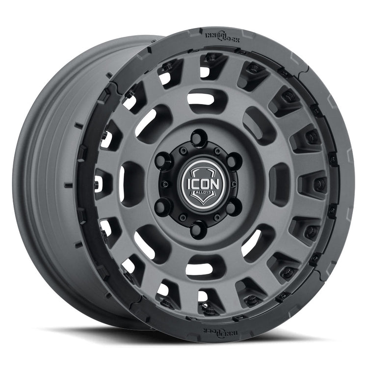 ICON Alloys Hammer Pro, Charcoal, 17 x 8.5 / 6 x 5.5, 0mm Offset, 4.75" BS