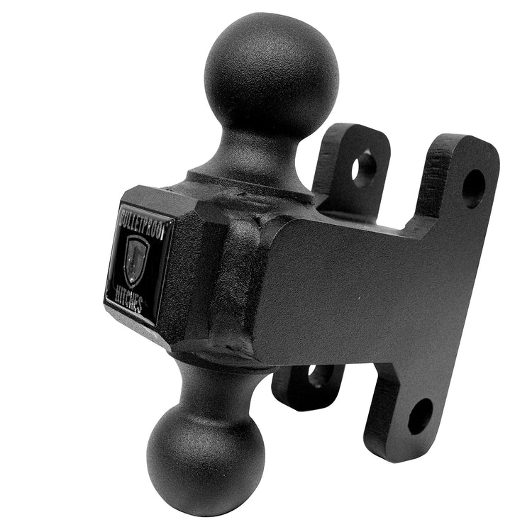 BulletProof Hitches Trailer Hitch 1-7/8" + 2-5/16" Adjustable Dual Ball (Solid Steel, Black Textured Powder Coat)