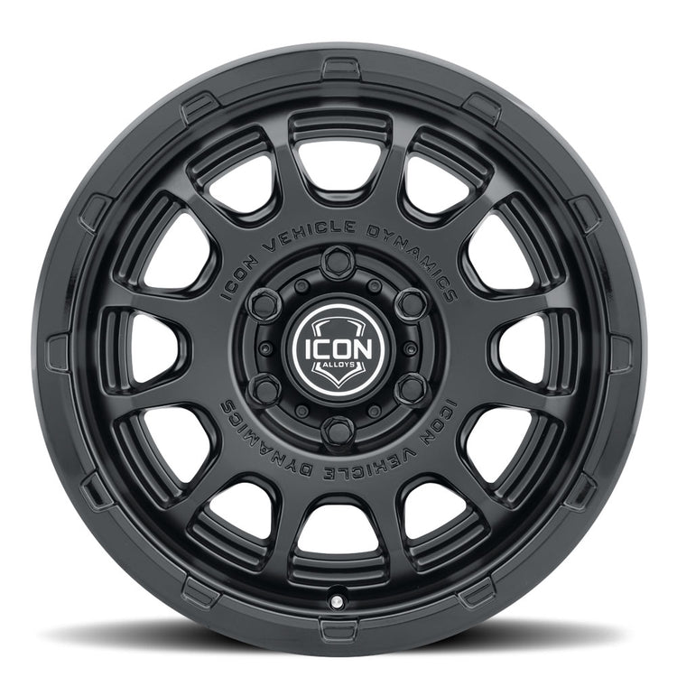 ICON Alloys Rancho, Double Black, 17 x 8.5 / 6 x 5.5, 0mm Offset, 4.75" Backspace