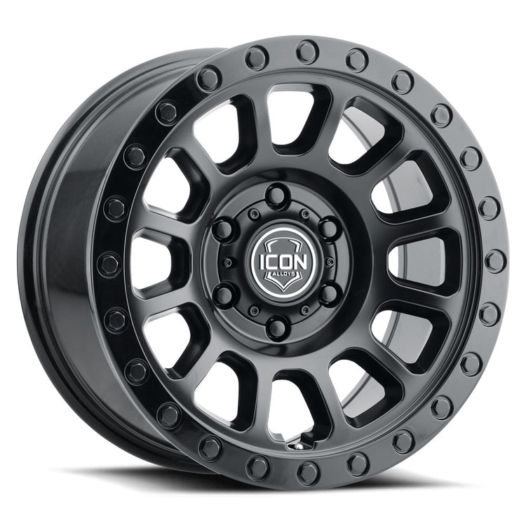 ICON Alloys Hulse, Double Black, 18 x 9 / 8 x 170, 6mm Offset, 5.25" Backspace