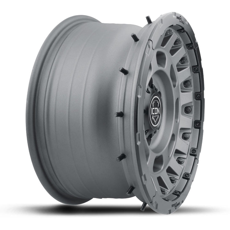 ICON Alloys Hammer Pro, Charcoal, 17 x 8.5 / 6 x 5.5, 25mm Offset, 5.75" BS