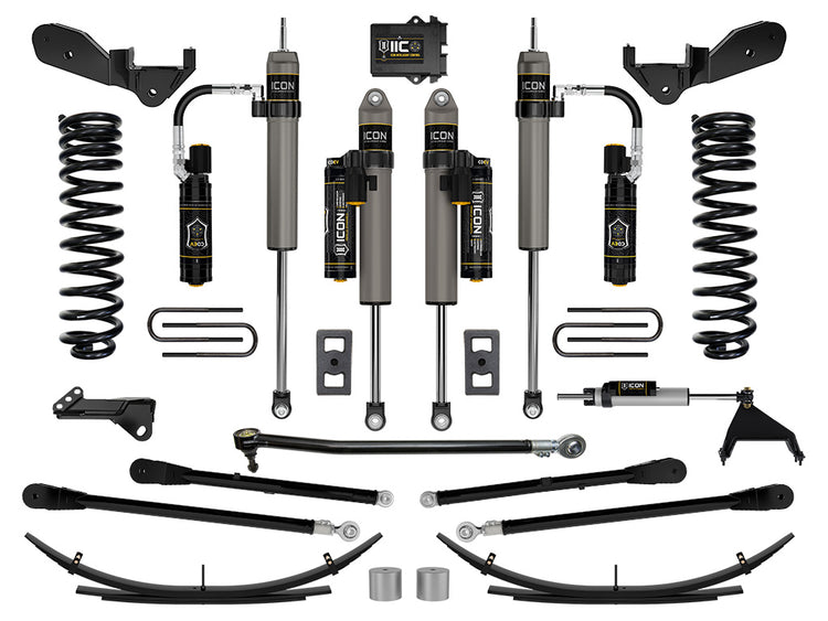 ICON 2023-2026 Ford F-250/F-350 Super Duty 4WD, Diesel, 2.5" Lift, Stage 6 Suspension System w/ 4-Link and Expansion Packs
