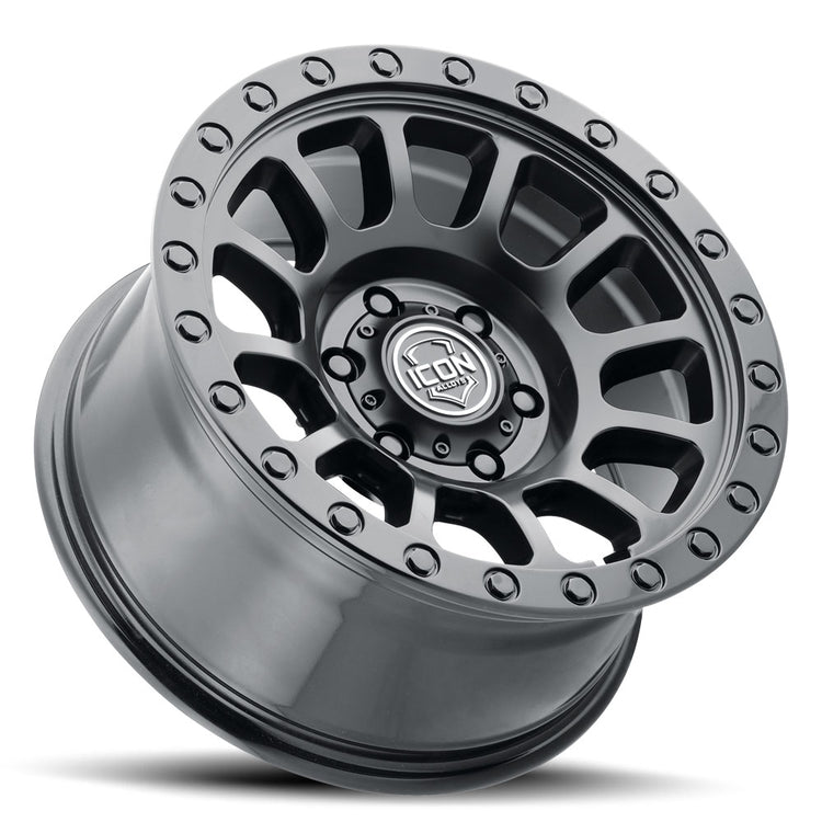 ICON Alloys Hulse, Double Black, 18 x 9 / 5 x 5, -12mm Offset, 4.5" BS