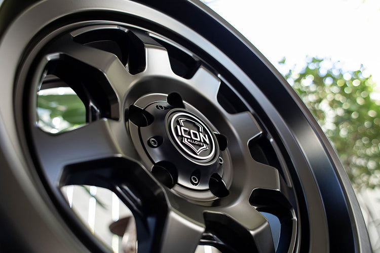 ICON Alloys Nuevo, Satin Black, 17 x 8.5 / 5 x 5, -6mm Offset, 4.5" BS