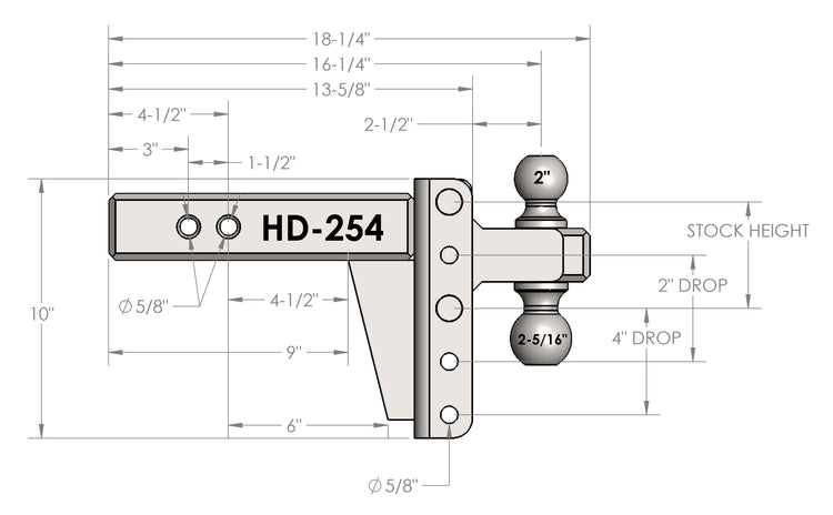 BulletProof 2.5" Heavy Duty 4" Drop/Rise Hitch