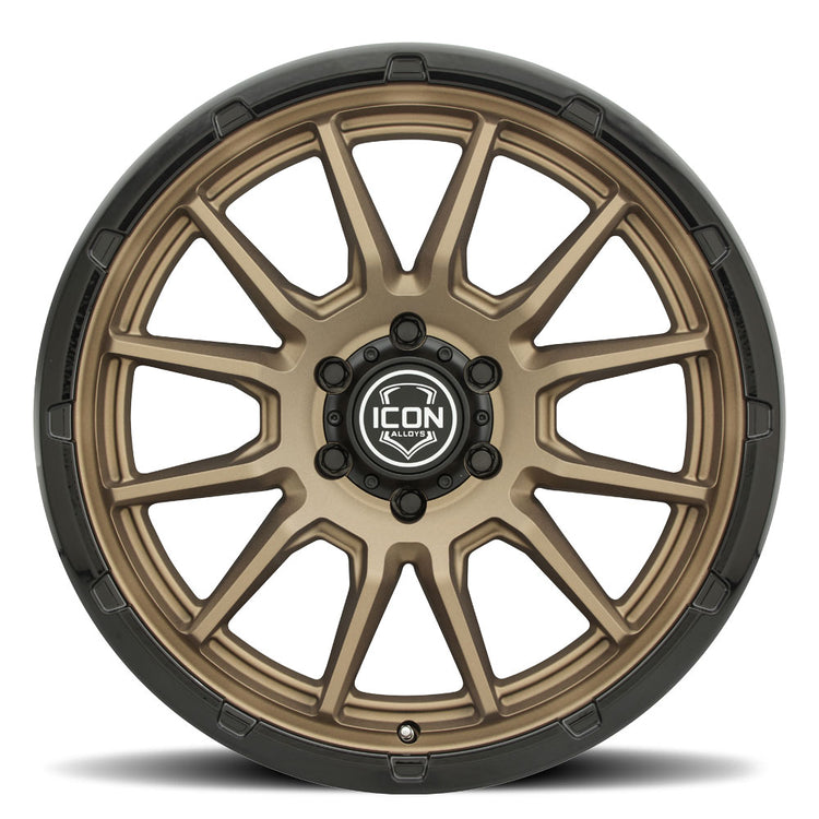 ICON Alloys Cajon, Satin Bronze w/ Gloss Black Lip, 20 x 9 / 5 x 5, -12mm Offset, 4.5" BS