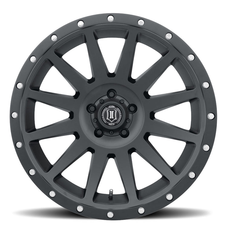 ICON Alloys Compression, Satin Black, 20 x 10 / 6 x 5.5, -19mm Offset, 4.75" BS