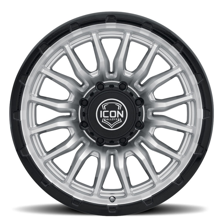 ICON Alloys Cajon, Silver Machined w/ Gloss Black Lip, 20 x 9 / 8 x 180, 12mm Offset, 5.5" Backspace
