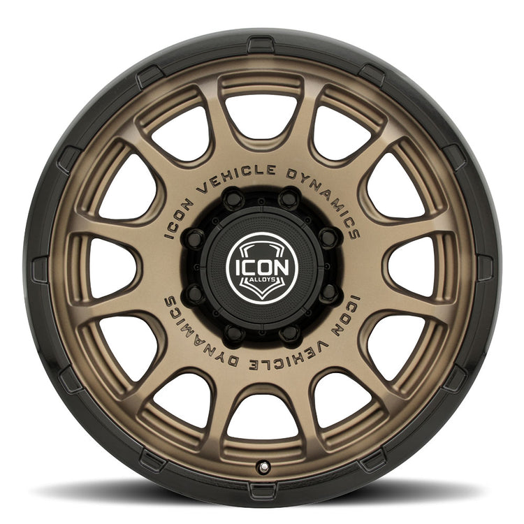 ICON Alloys Rancho, Satin Bronze w/ Gloss Black Lip, 20 x 9 / 8 x 180, 12mm Offset, 5.5" BS