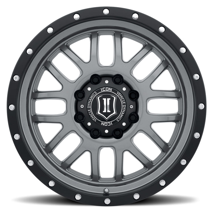 ICON Alloys Alpha, Gun Metal, 20 x 9 / 8 x 180, 12mm Offset, 5.5" Backspace