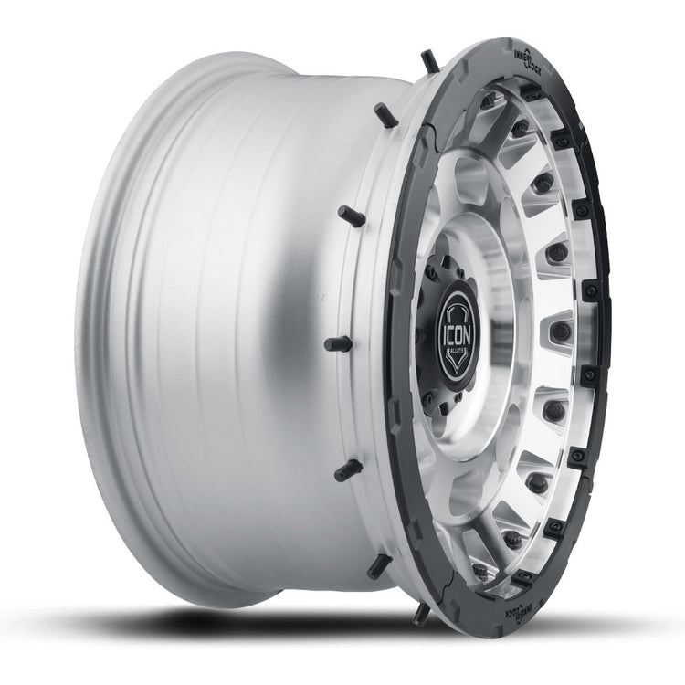 ICON Alloys Hammer Pro, Silver Machined, 17 x 8.5 / 6 x 135, 6mm Offset, 5" BS
