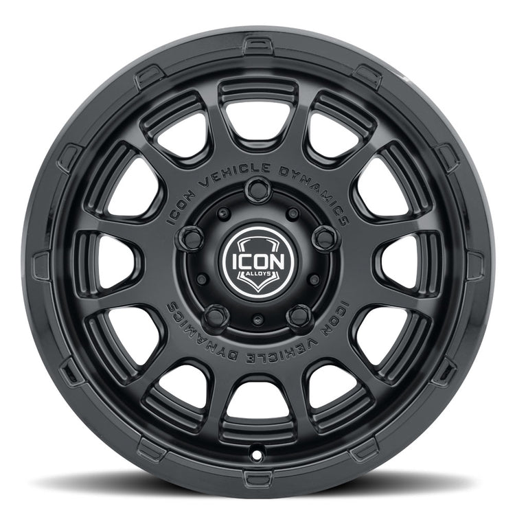ICON Alloys Rancho, Double Black, 17 x 8.5, 5 X 5.5, 0mm Offset, 4.75" Backspace