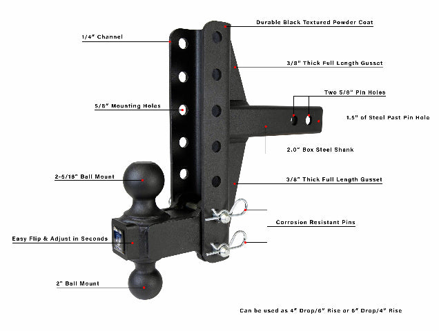 BulletProof 2.0" Medium Duty 4" & 6" Offset Hitch