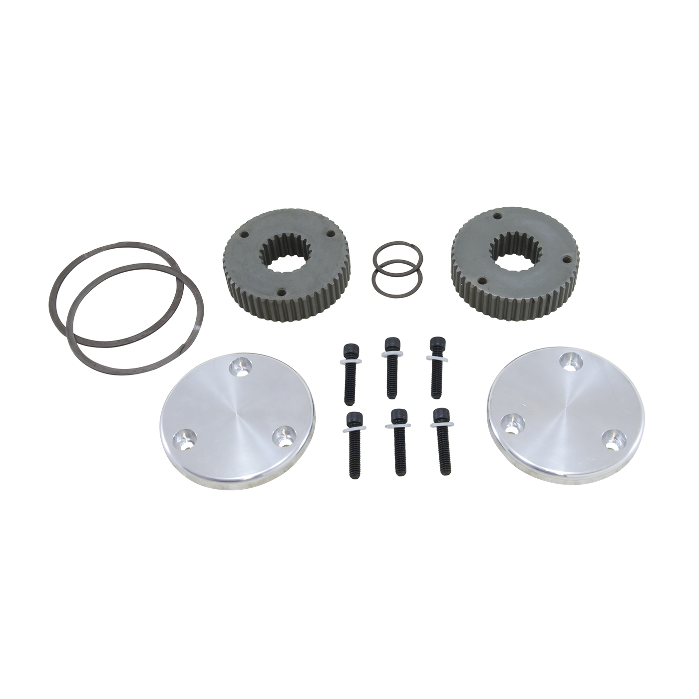 Yukon Hardcore Drive Flange Kit Dana 44 19-Spl Outer Stubs, Non-Engraved Caps