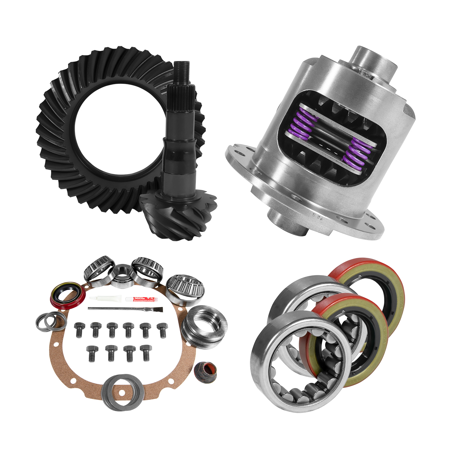 8.8" Ford 4.11 Rear Ring & Pinion, Install Kit, 31spl Posi, 2.53" Axle Bearings