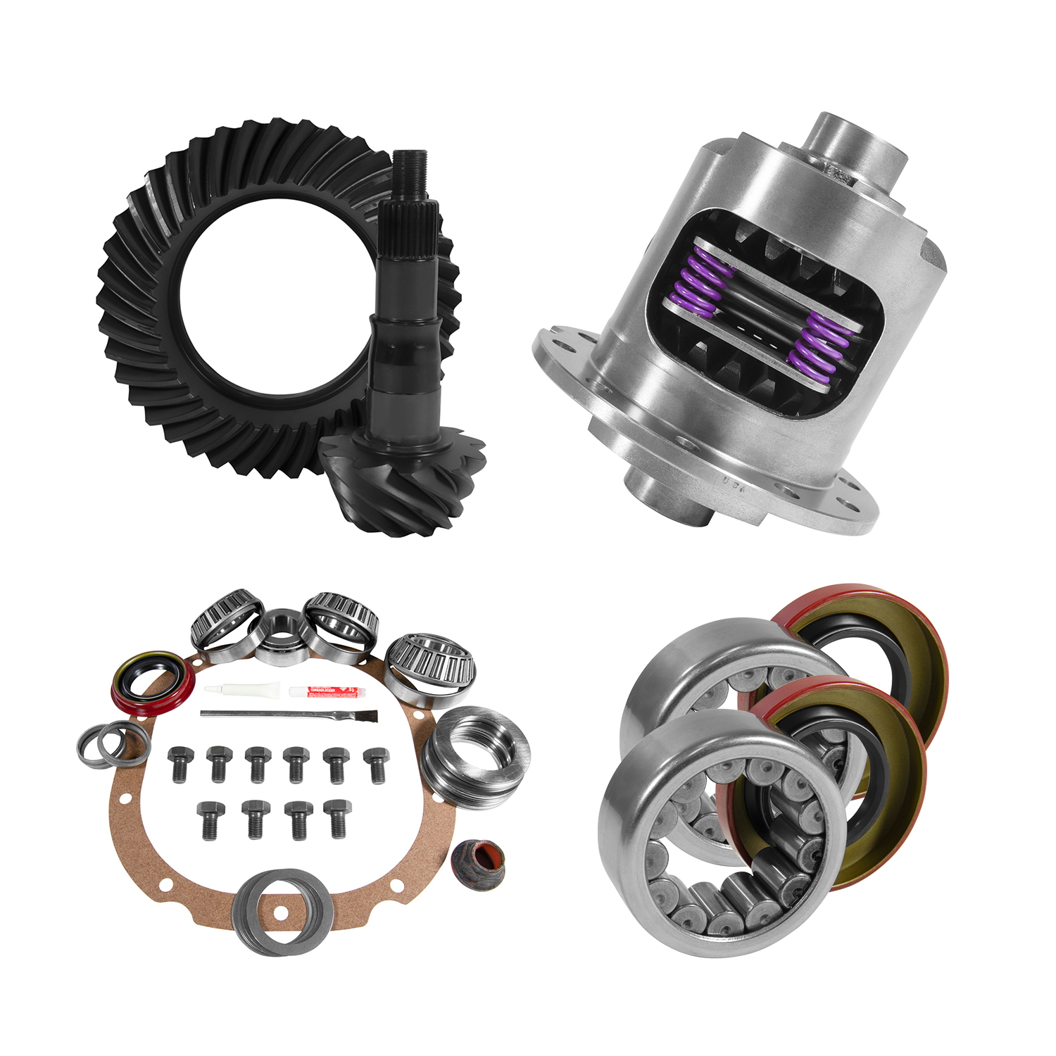 8.8" Ford 4.11 Rear Ring & Pinion, Install Kit, 31spl Posi, 2.99" Axle Bearings