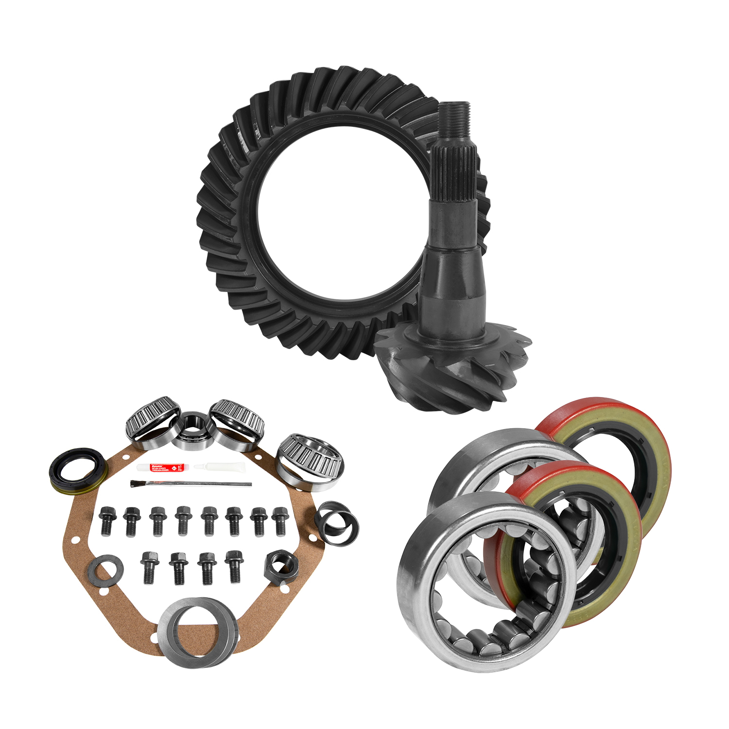 9.25" CHY 3.55 Rear Ring & Pinion, Install Kit, 1.62" ID Axle Bearings & Seal