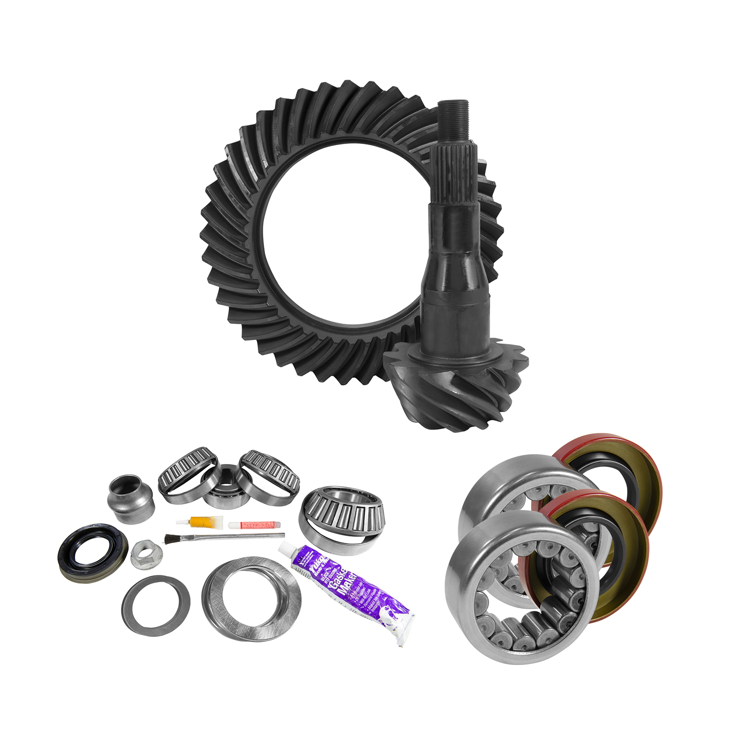 9.75" Ford 4.11 Rear Ring & Pinion, Install Kit, Axle Bearings & Seal