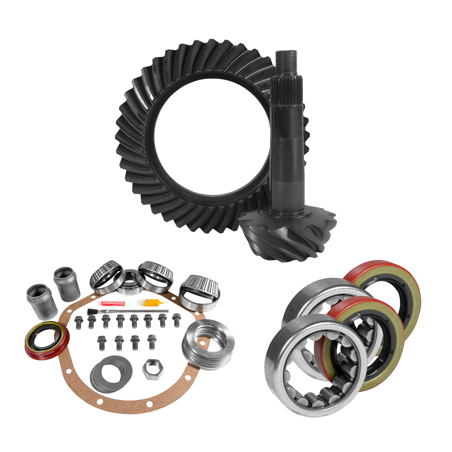 8.875" GM 12T 3.42 Rear Ring & Pinion, Install Kit, Axle Bearings & Seals