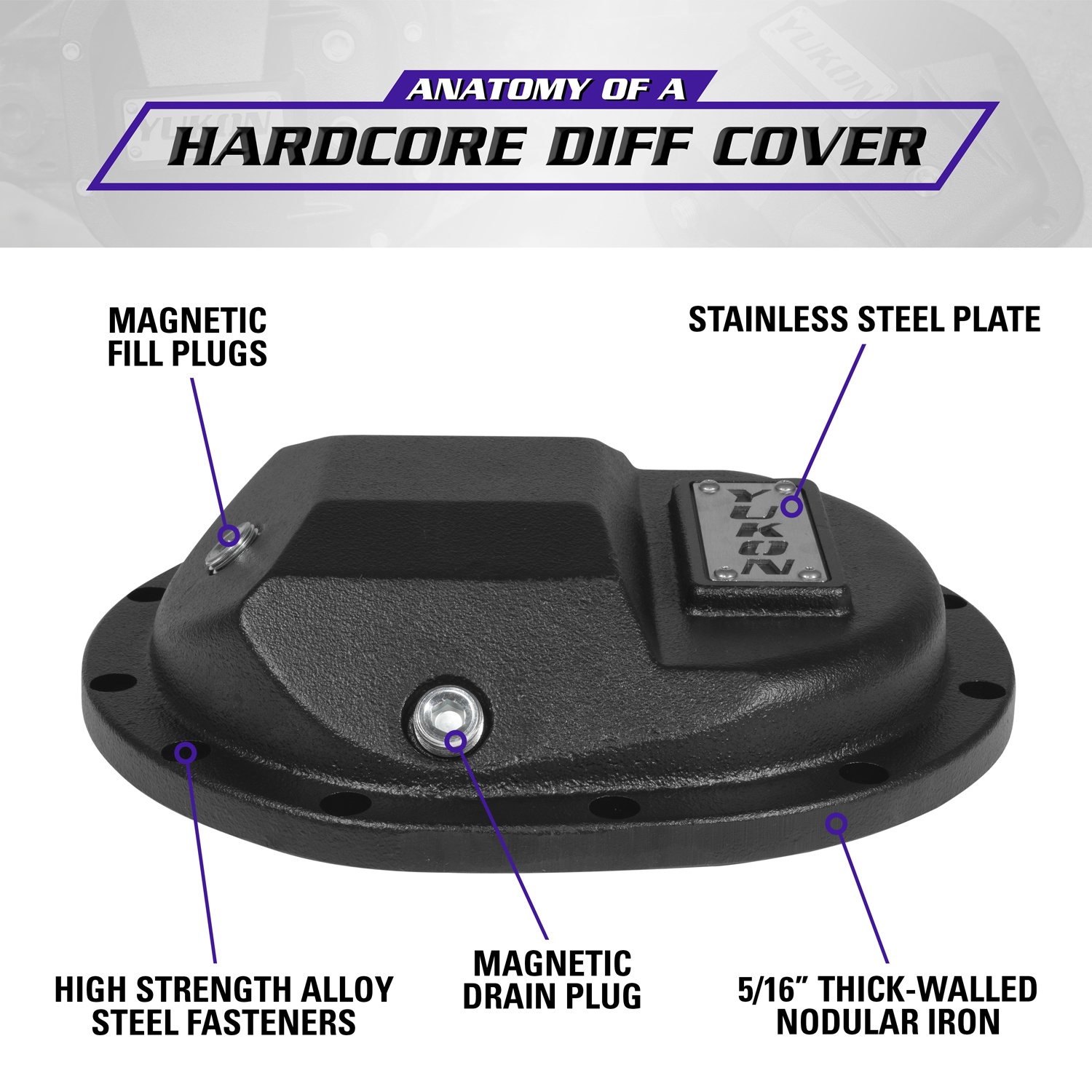 Yukon Hardcore Differential Cover for GM 9.5" & 9.76" Rear Differentials 