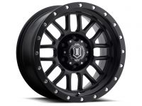 ICON Alloys Alpha, Satin Black, 17 x 8.5 / 5 x 5, 0mm Offset, 4.75" BS